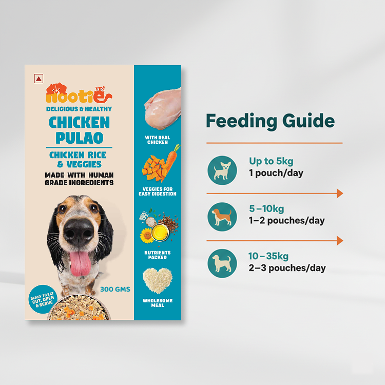 Nootie Chicken Pulao for Dogs – Human-Grade, Balanced Meal with Real Chicken, Rice & Veggies (300g)