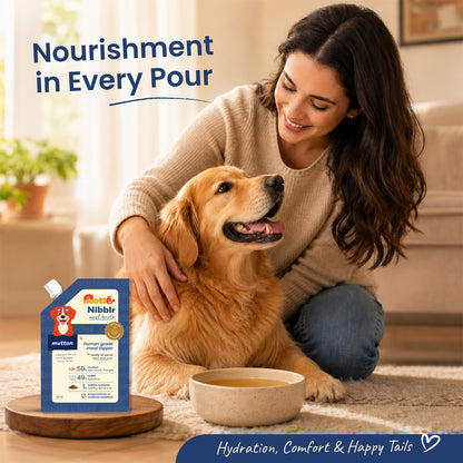 Nibblr Woof Broth - Hydrating Meal Topper for Dogs (100 ml) | Mutton Bone Broth