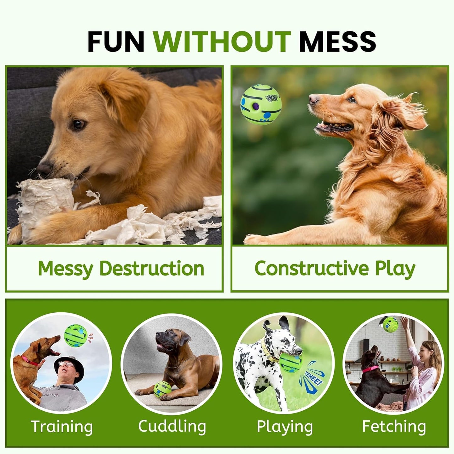 Nootie 5.5-Inch Interactive Giggle Ball Dog Toy | Squeaky Chew Ball for Medium & Large Dogs