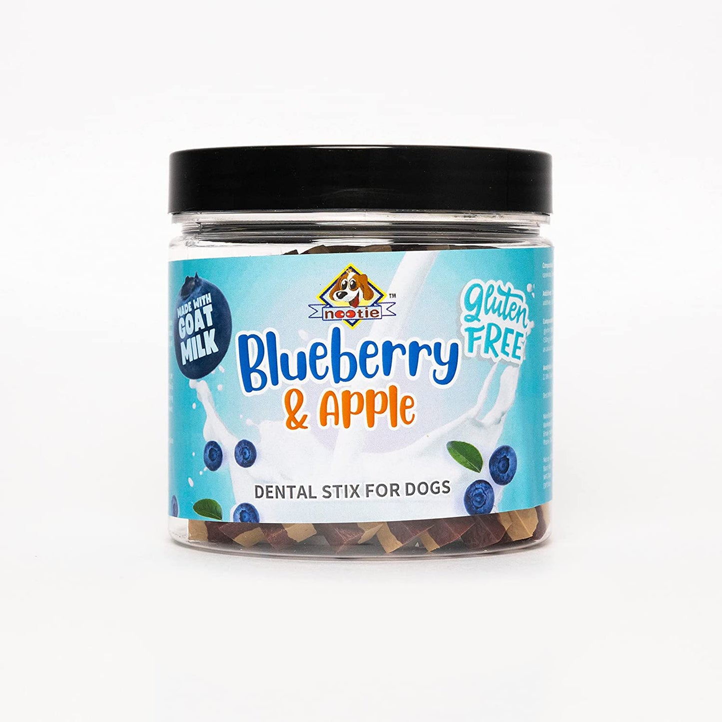 Nootie Gluten-Free Dental Stix for Dogs – Blueberry & Apple Flavour (220g) | Goat Milk Formula for Oral, Gut & Immune Health