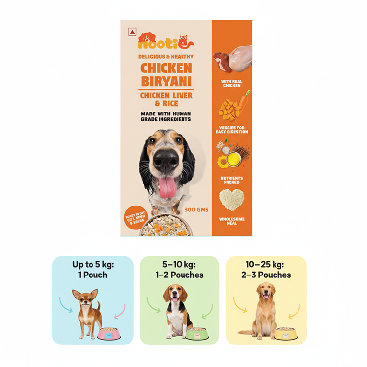 Nootie Chicken & Liver Dog Meal (300g) – Human-Grade, Balanced Wet Food for Puppies & Adults