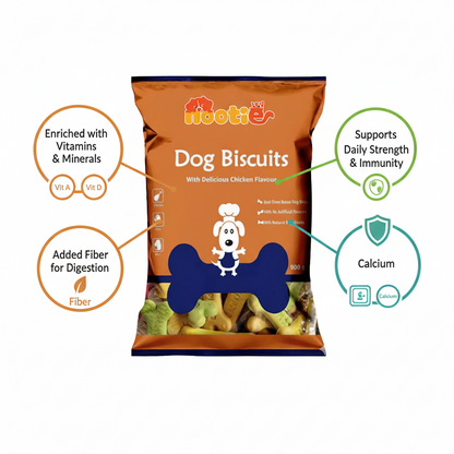 Nootie Chicken Biscuits for Adult Dogs – Assorted Flavours (900 g) | High-Protein, Crunchy & Nutrient-Rich Treats