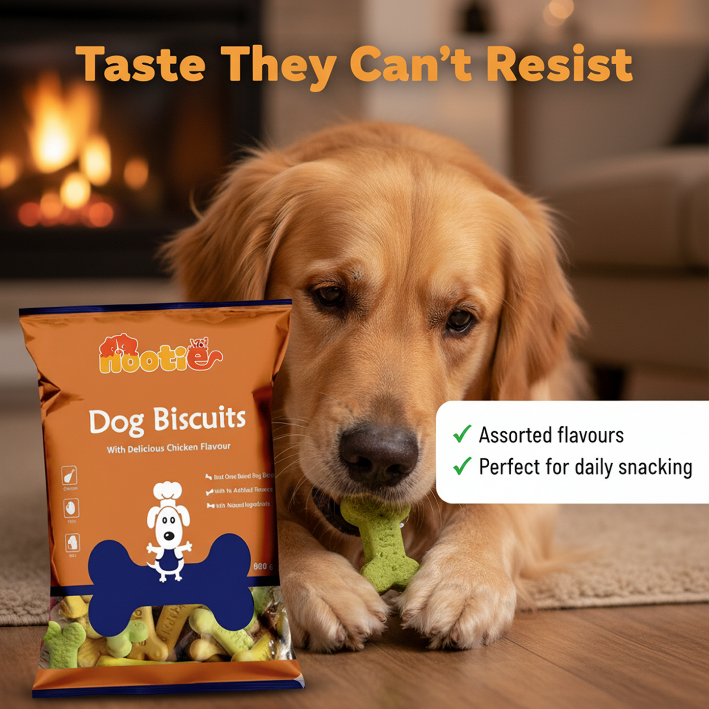 Nootie Chicken Biscuits for Adult Dogs – Assorted Flavours (900 g) | High-Protein, Crunchy & Nutrient-Rich Treats