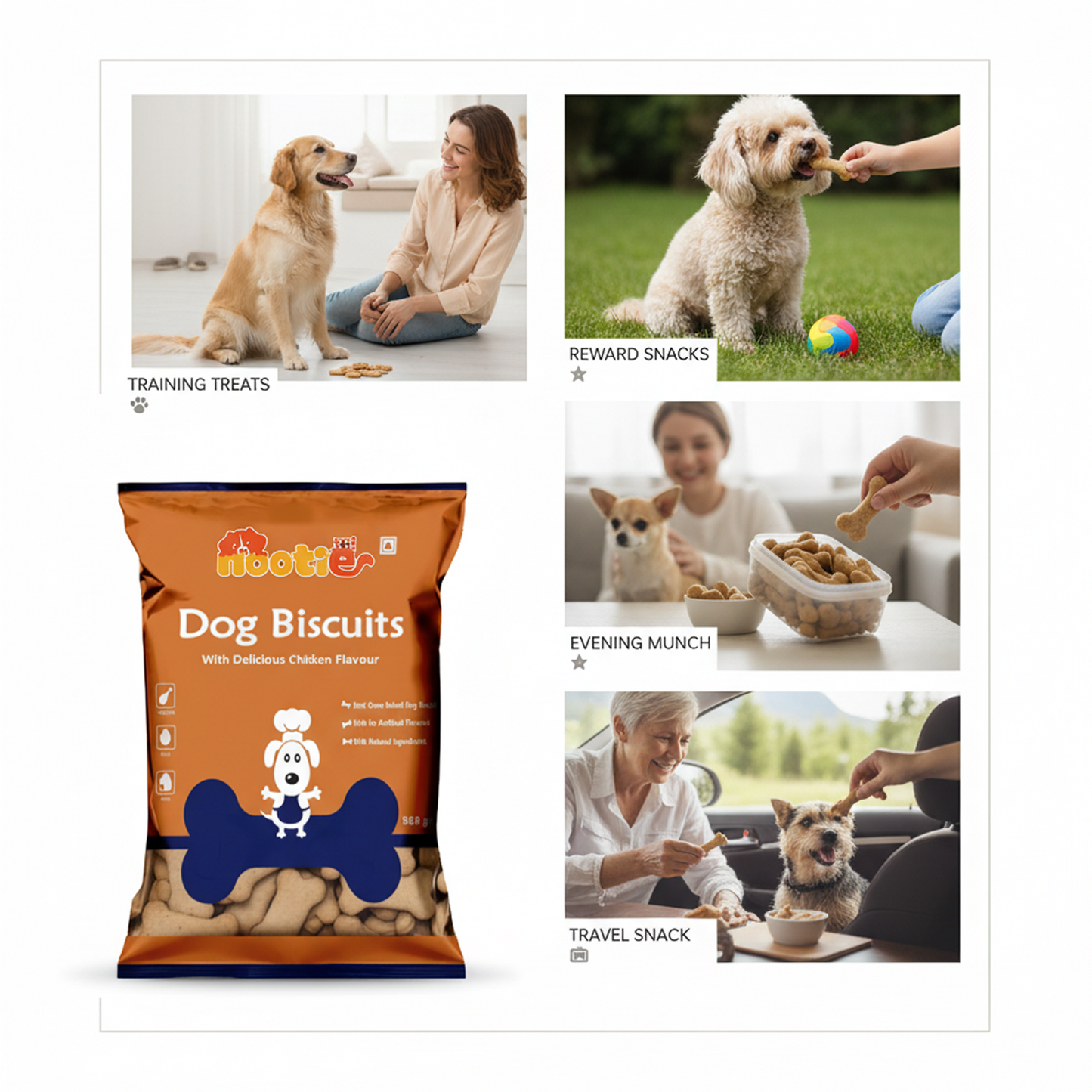 Nootie Chicken Biscuits with Peanut Butter Flavour for Adult Dogs (900g) | High-Protein, Crunchy & Energy-Rich Treats