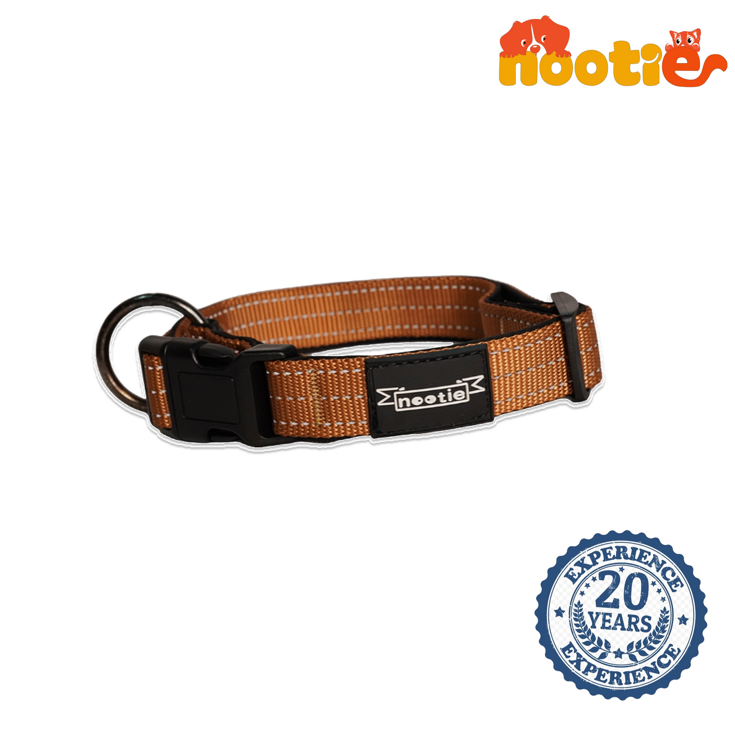 Nootie Plush Padded Collar – Grey with Blue Detailing | Adjustable, Durable & Comfortable for All Breeds (Copy)