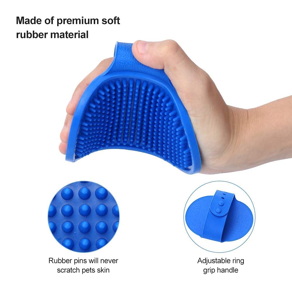 Nootie Pet Rubber Bath Glove for Dogs & Cats | Soft Grooming Brush for Bathing, Massaging & Shedding Control