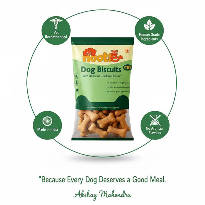 Nootie Chicken Puppy Biscuits | High-Protein Crunchy Treats for Puppies (40gm)