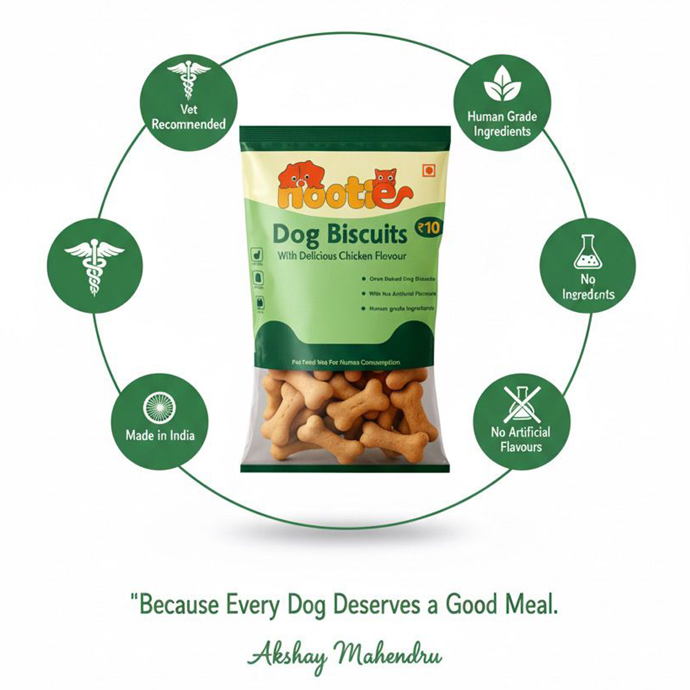 Nootie Chicken Puppy Biscuits | High-Protein Crunchy Treats for Puppies (40gm)