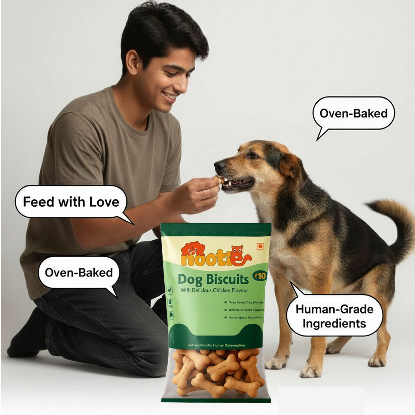 Nootie Chicken Puppy Biscuits | High-Protein Crunchy Treats for Puppies (40gm)