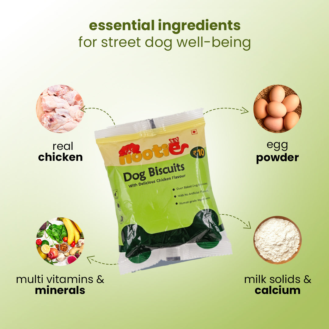 Nootie Chicken Dog Biscuits | High-Protein Crunchy Treats for Dogs (40gm)