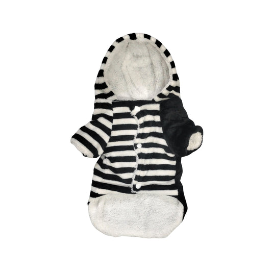 Nootie Winter Double Layer Jumpsuit with Hoodie for Dogs | Black-White | Warm, Soft & Lightweight