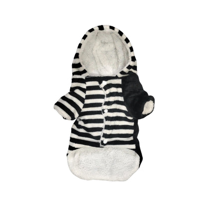 Nootie Winter Double Layer Jumpsuit with Hoodie for Dogs | Black-White | Warm, Soft & Lightweight