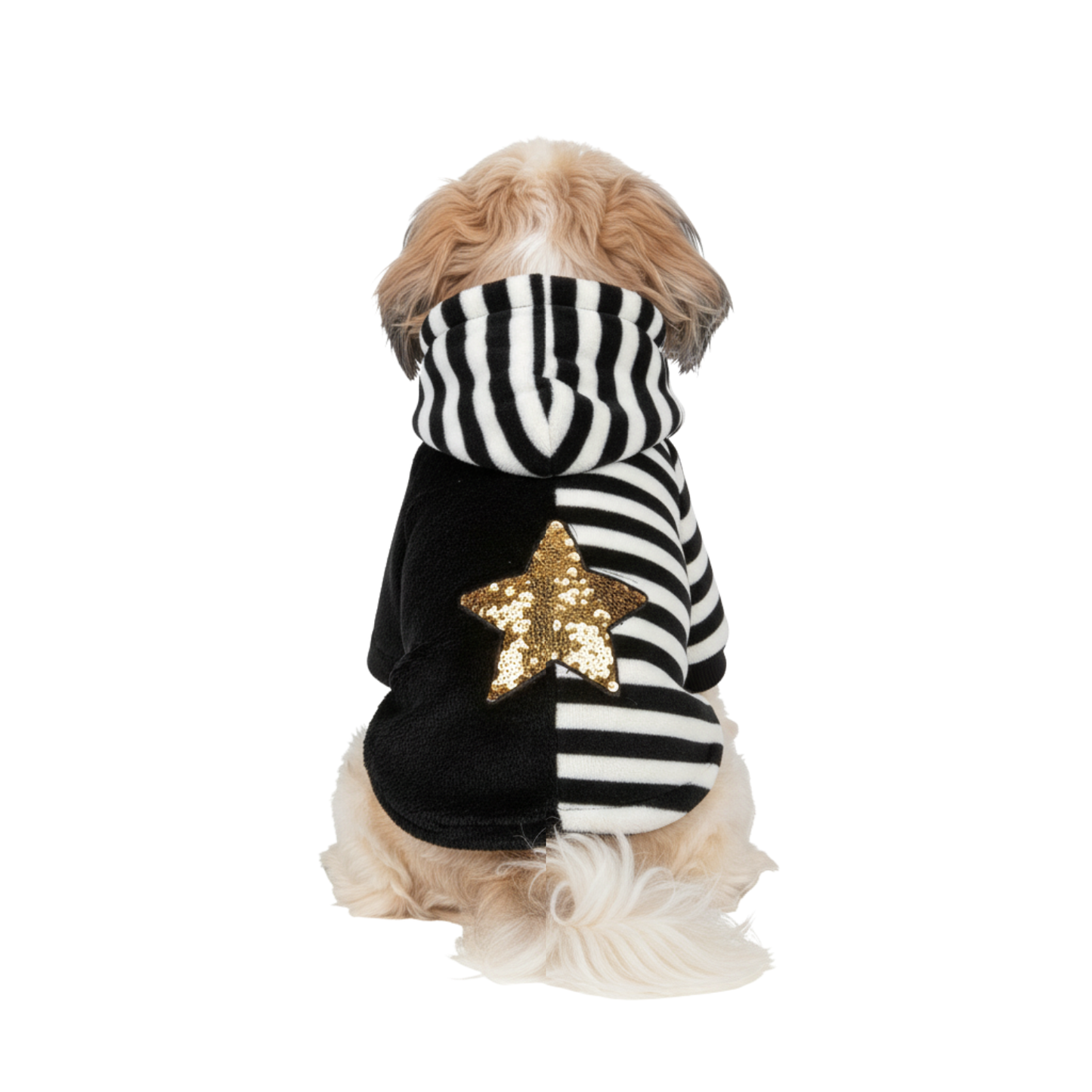 Nootie Winter Double Layer Jumpsuit with Hoodie for Dogs | Black-White | Warm, Soft & Lightweight