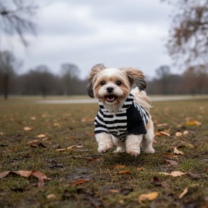 Nootie Winter Double Layer Jumpsuit with Hoodie for Dogs | Black-White | Warm, Soft & Lightweight