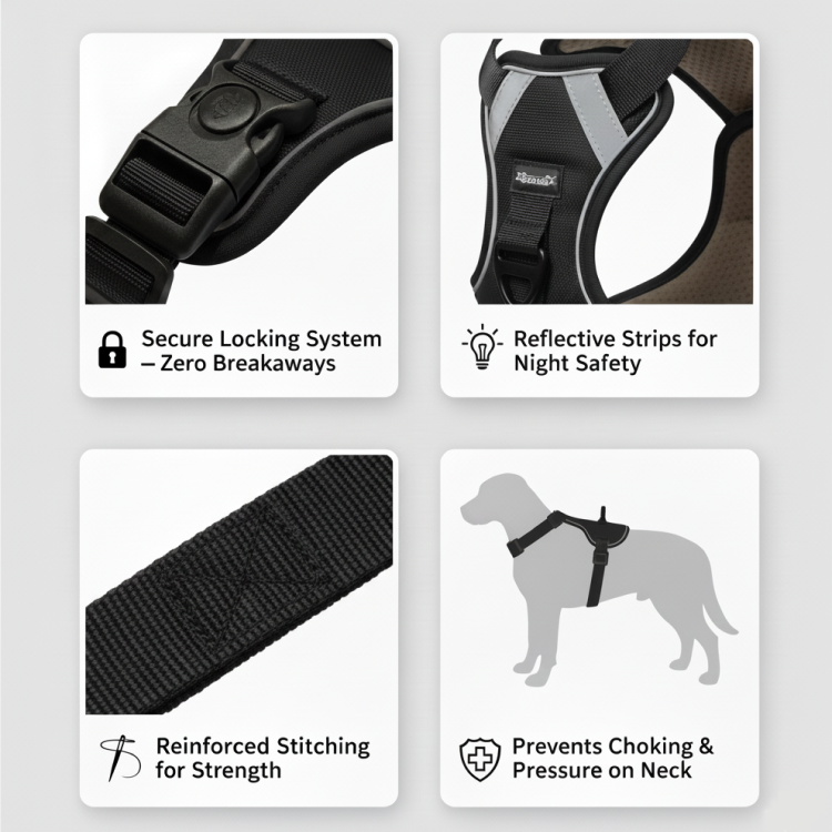 Nootie No-Pull Reflective Dog Harness | Anti-Choke Training Vest with Soft Padding and Easy-Control Handle