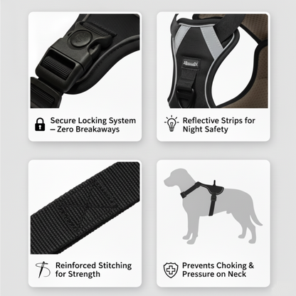 Nootie No-Pull Reflective Dog Harness | Anti-Choke Training Vest with Soft Padding and Easy-Control Handle