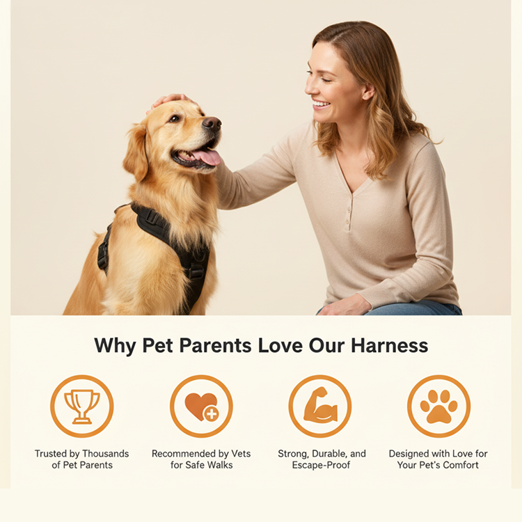 Nootie No-Pull Reflective Dog Harness | Anti-Choke Training Vest with Soft Padding and Easy-Control Handle