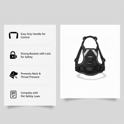 Nootie No-Pull Reflective Dog Harness | Anti-Choke Training Vest with Soft Padding and Easy-Control Handle