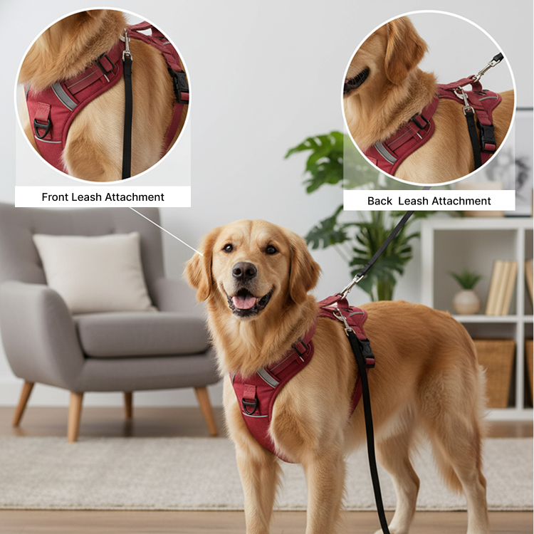 Nootie No-Pull Reflective Dog Harness | Anti-Choke Training Vest with Soft Padding and Easy-Control Handle