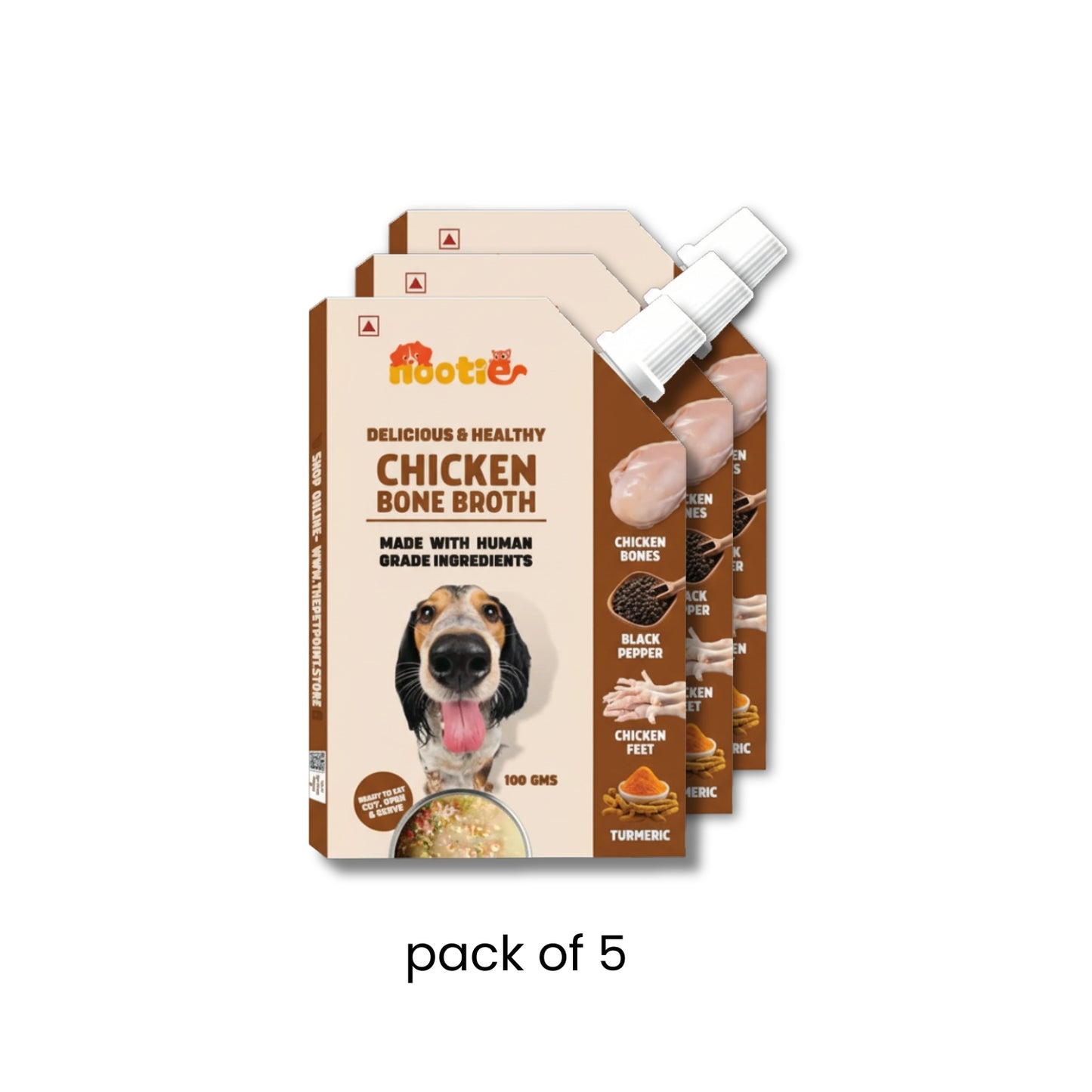 Nootie Natural Chicken Broth for Dogs & Cats – Nutrient-Rich, Hydrating Meal Topper (100ml)