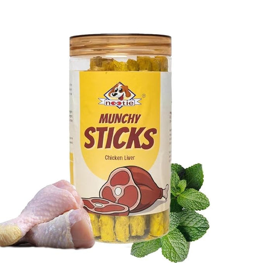 Nootie Munchy Chicken Sticks 500gm for All Stages Dogs, Perfect for Traning & Treating l Long Lasting Chew