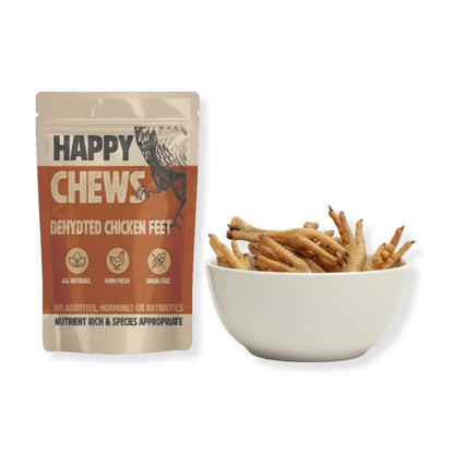 Nootie Happy Chews – Dehydrated Chicken Feet Dog Treats (80g) | Natural, Protein-Rich Chew for Joint & Dental Health