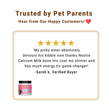 Nootie Nom Nom Calcium Milk Bone – Strawberry Flavour (220g) | Calcium-Rich, Fiber & Collagen Treat for Strong Bones & Teeth
