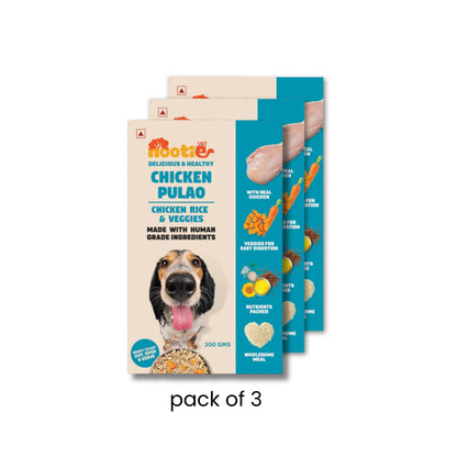 Nootie Chicken Pulao for Dogs – Human-Grade, Balanced Meal with Real Chicken, Rice & Veggies (300g)