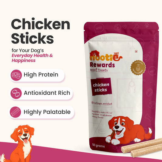 Rewards Chewy Sticks for Dogs (50g) | Chicken | Real Chicken, Collagen-Enriched & High-Protein Chewy Snack