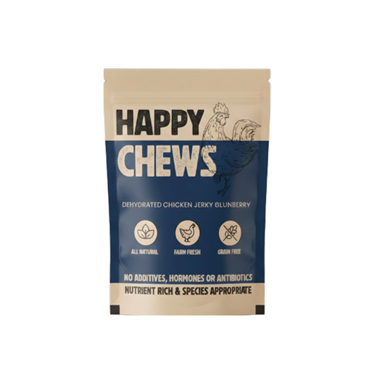 Nootie Happy Chews – Dehydrated Chicken Jerky Blueberry Dog Treats  – 80g – All-Natural, Farm Fresh and Grain Free, Protein-Rich Snack for Dogs