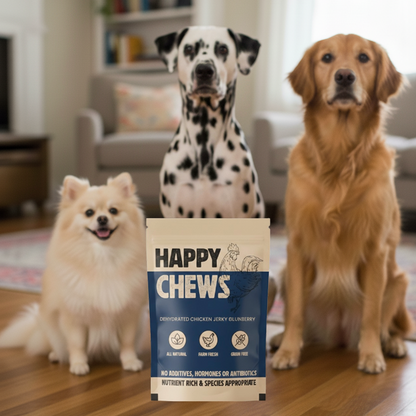 Nootie Happy Chews – Dehydrated Chicken Jerky Blueberry Dog Treats (80g) | All-Natural, Grain-Free Protein Snack
