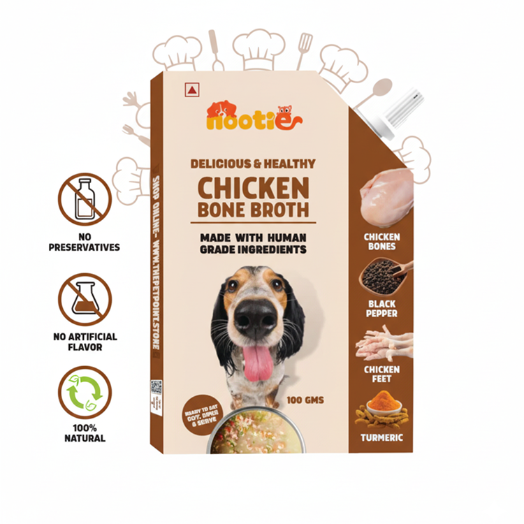 Nootie Natural Chicken, Mutton and Fish Broth for Dogs & Cats – 100ml -Nutrient-Rich, Hydrating Meal Topper (Pack of 3)