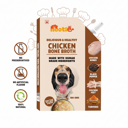 Nootie Natural Chicken, Mutton and Fish Broth for Dogs & Cats – 100ml -Nutrient-Rich, Hydrating Meal Topper (Pack of 3)