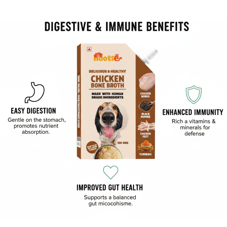 Nootie Natural Chicken, Mutton and Fish Broth for Dogs & Cats – 100ml -Nutrient-Rich, Hydrating Meal Topper (Pack of 3)