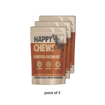 Nootie Happy Chews – Dehydrated Chicken Feet Dog Treats (80g) | Natural, Protein-Rich Chew for Joint & Dental Health