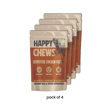 Nootie Happy Chews – Dehydrated Chicken Feet Dog Treats (80g) | Natural, Protein-Rich Chew for Joint & Dental Health