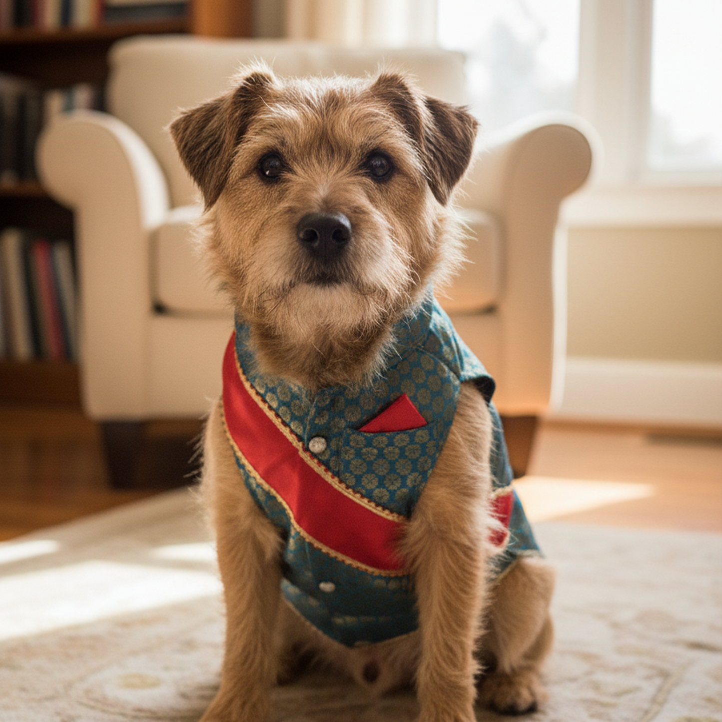 Nootie Festive Sherwani with Chunni for Pets – Blue | Stylish Outfit for Weddings & Festivals