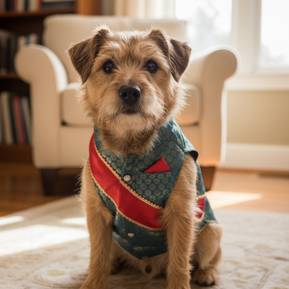 Nootie Festive Sherwani with Chunni for Pets – Blue | Stylish Outfit for Weddings & Festivals