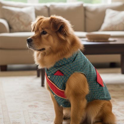 Nootie Festive Sherwani with Chunni for Pets – Blue | Stylish Outfit for Weddings & Festivals