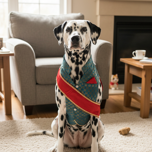 Nootie Festive Sherwani with Chunni for Pets - Blue