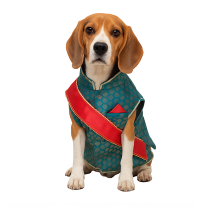 Nootie Festive Sherwani with Chunni for Pets – Blue | Stylish Outfit for Weddings & Festivals