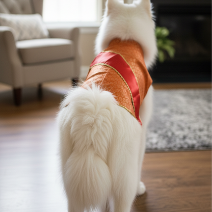 Nootie Festive Sherwani with Chunni for Pets – Orange | Stylish Outfit for Weddings & Festivals