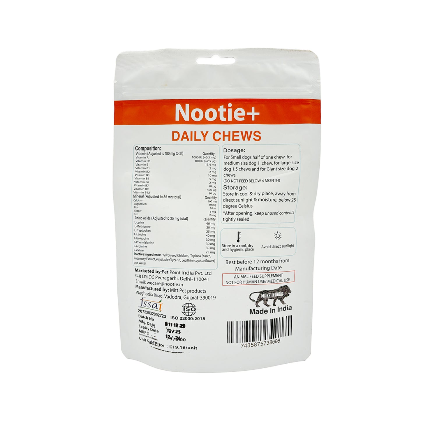 Nootie+ Daily Chews for Dogs | Immune Support, Better Vision & Healthy Skin (30 Chews)