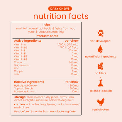 Nootie+ Daily Chews for Dogs | Immune Support, Better Vision & Healthy Skin (30 Chews)