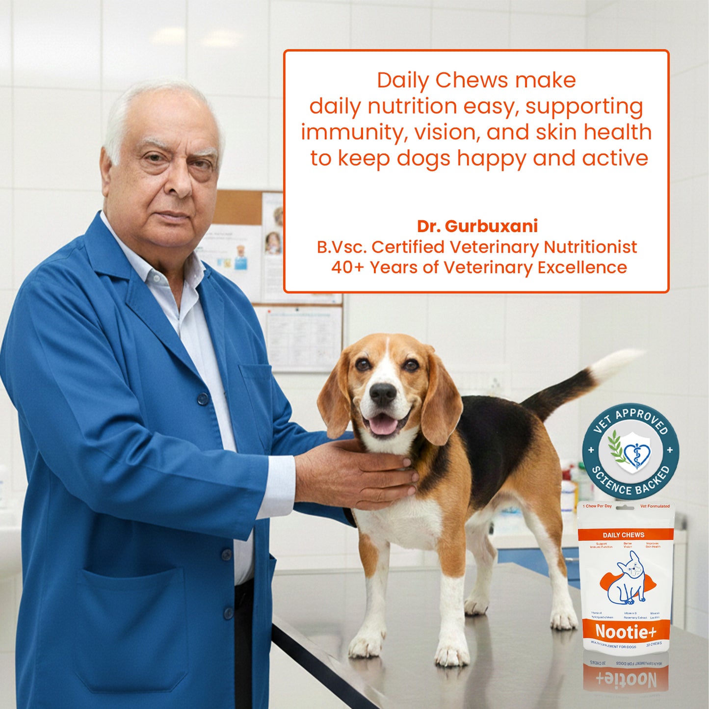 Nootie+ Daily Chews for Dogs | Immune Support, Better Vision & Healthy Skin (30 Chews)