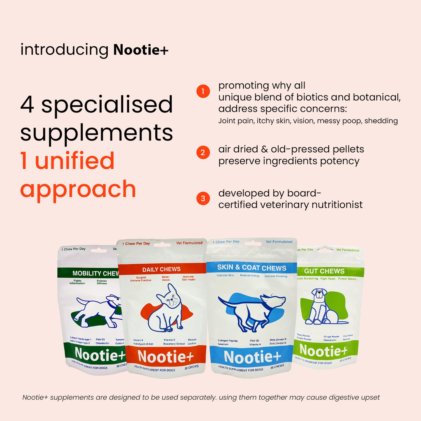 Nootie+ Daily Chews for Dogs | Immune Support, Better Vision & Healthy Skin (30 Chews)