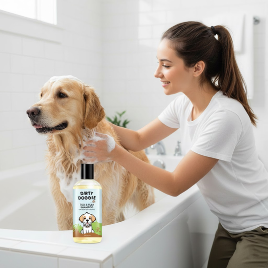 Nootie Dirty Doggie Combo: Conditioning Shampoo + Tick & Flea Shampoo (300 ml Buy1Get1 FREE) | Neem, Vitamin E & Coat Repair