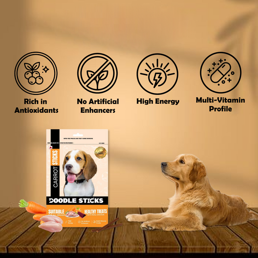 Nootie Doodle Sticks – Real Chicken & Carrot Dog Treats (70g) | Healthy, Collagen-Rich, Gluten-Free Snack for All Breeds