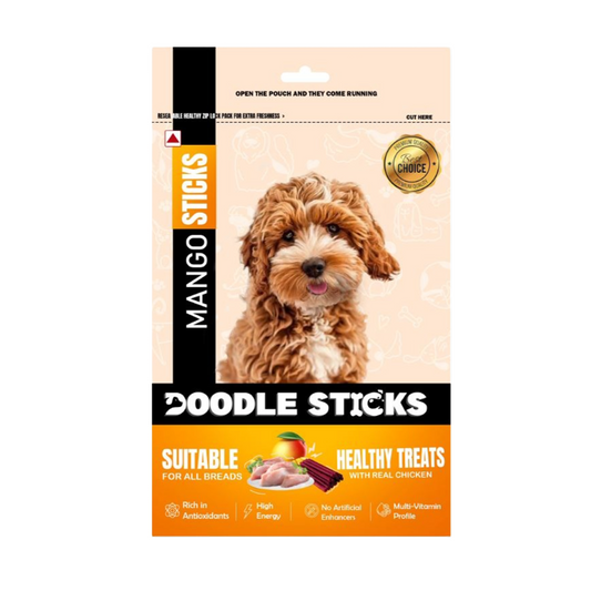 Doodle Sticks Suitable for All Breads Healthy Treats with Real Chicken - Mango Sticks 70 Gm