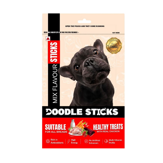 Doodle Sticks Suitable for All Breads Healthy Treats with Real Chicken - Mix Stick 70 Gm